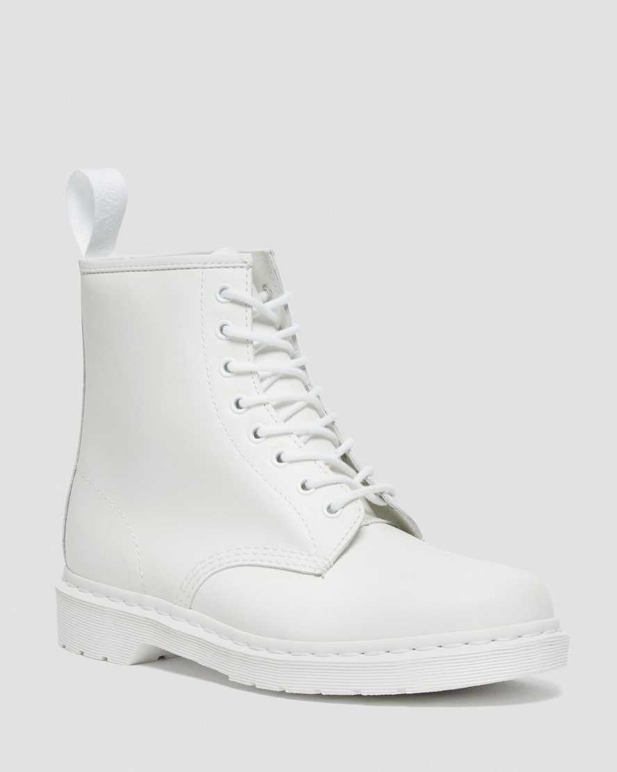 Dr. Martens 1460 Mono Smooth Nahka Miesten Nauhalliset Nilkkurit - Valkoinen Nilkkurit [895-JRDKWT]